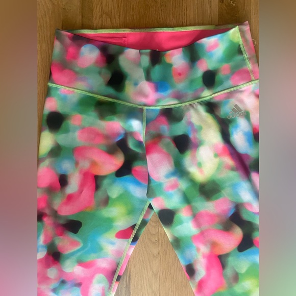 Adidas Climalite Printed Cropped Leggings sz M - Picture 3 of 10